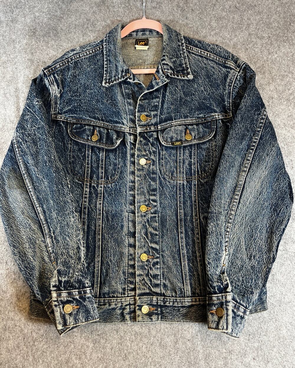 VINTAGE 80s Lee Riders Jean Jacket Mens Medium Blue Denim Trucker Streetwear